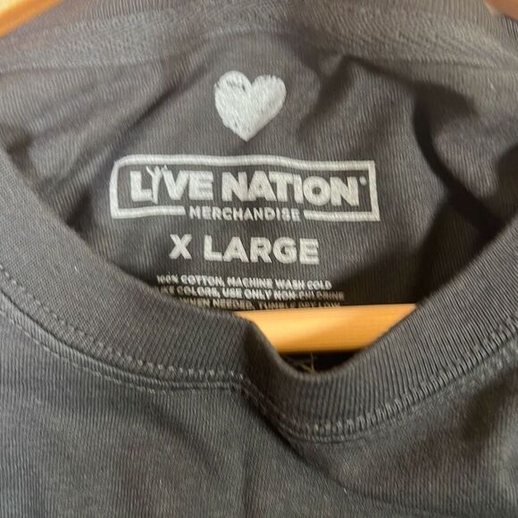 live nation heart graphic print Crew concert release T-shirt Men X-Large - Picture 5 of 5